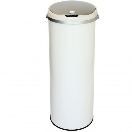 Light House Beauty Deodorizer 13 Gallon Round Sensor Trash Can Matte Finish Pearl White LI80665